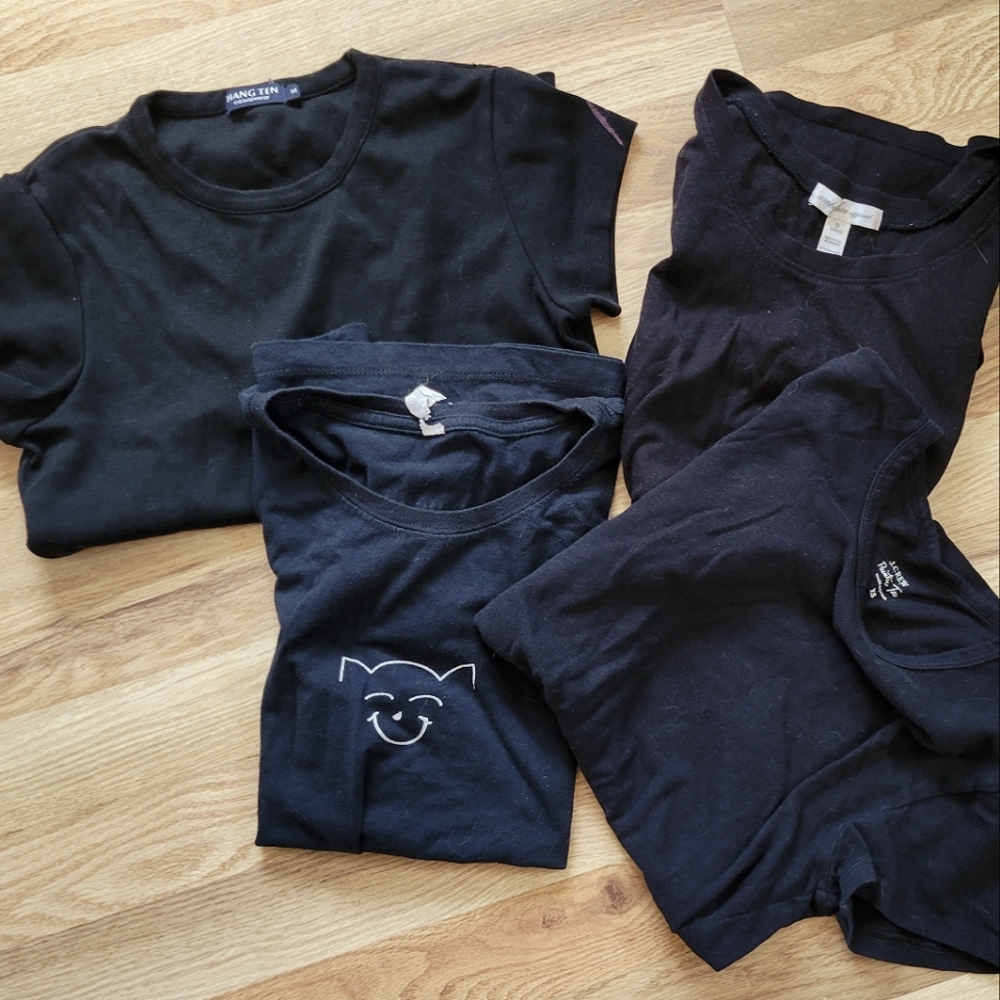Bundle of black T-shirts